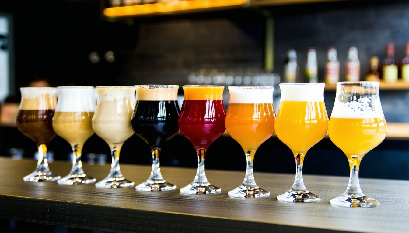 Modern beverage tasting experience at Nysa Brew